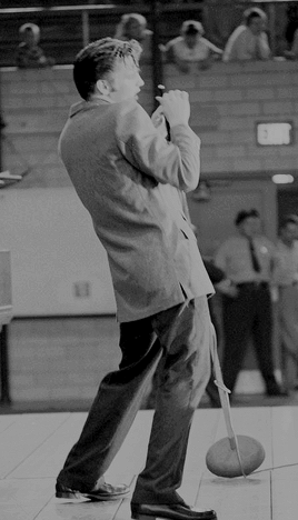 vinceveretts:  Elvis photographed by Phillip Harrington during a performance at the University of Dayton Fieldhouse, Ohio, May 27, 1956. 