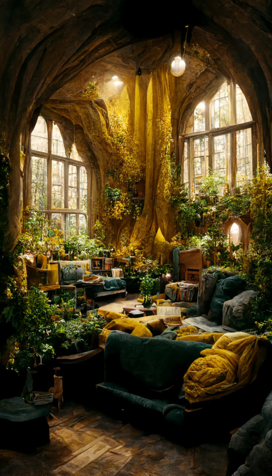 elina-clevergull:Hogwarts&rsquo; Houses Common Rooms by Midjourney AI 