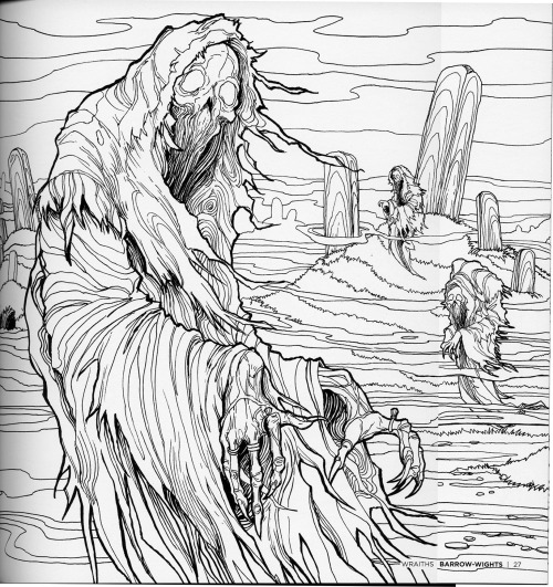 Barrow WightsFrom the book “A Bestiary of Tolkien: A coloring book”.  illustrations by Mauro Mazzara