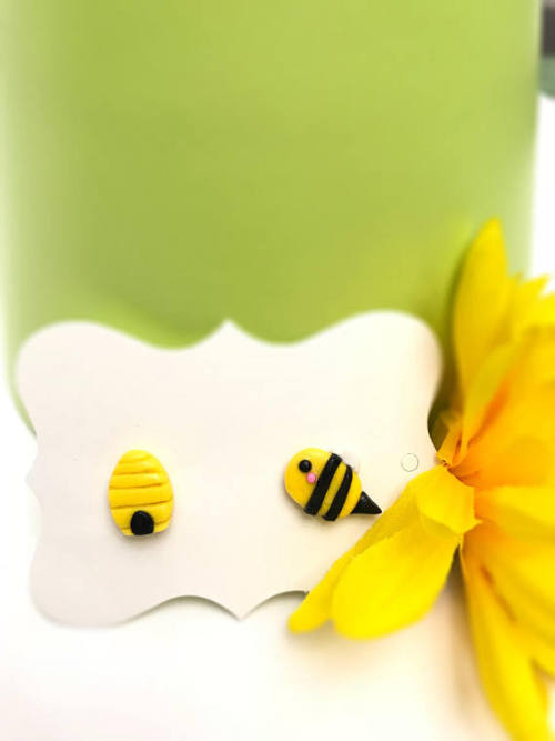 Beehive and Bee Earrings //FreshlyBakedCreation