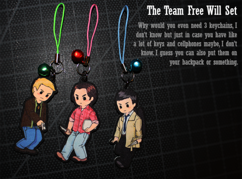 drawsshits:  So recently I purchased parts to make about a 100 key chains and I don’t know what to do with them so GIVE AWAY TIME.  What I’m giving away:  3 sets of the Team Free Will. 2 sets of the Three Amigos. I will be using a random number
