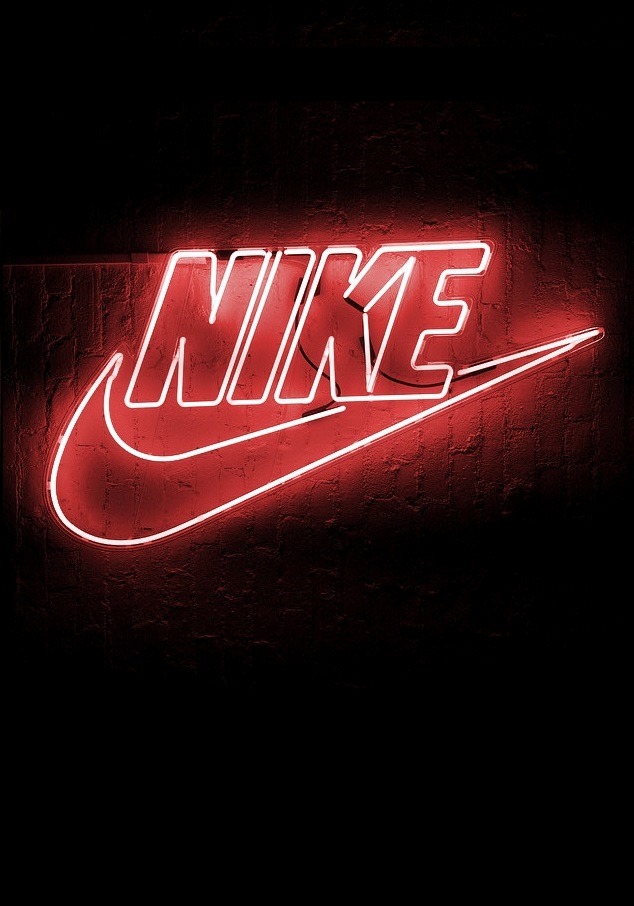 neon red nike sign