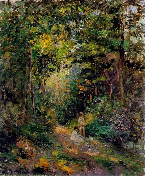 artist-pissarro: Autumn, Path through the Woods, 1876, Camille PissarroMedium: oil,canvas