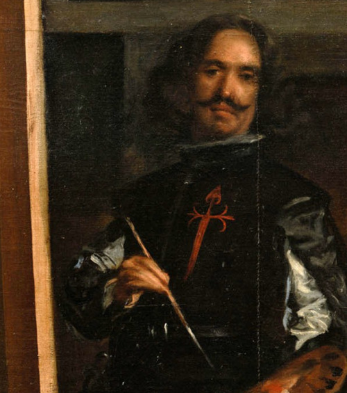 Diego Velázquez died on this day in 1660. Here is a self-portrait of the artist from his masterpiece