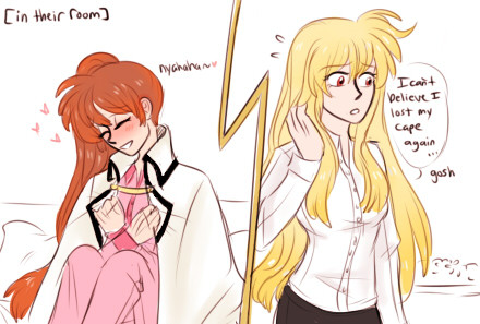   nanoha give ur husband her cape back she needs that for work
