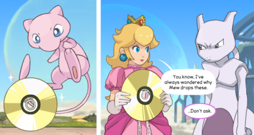 finalsmashcomic: A Mew-sical Family At last we know why Mew drops CDs in Smash! This comic is incredibly silly - I’m so, so sorry :D How many references can you spot? Full image version 