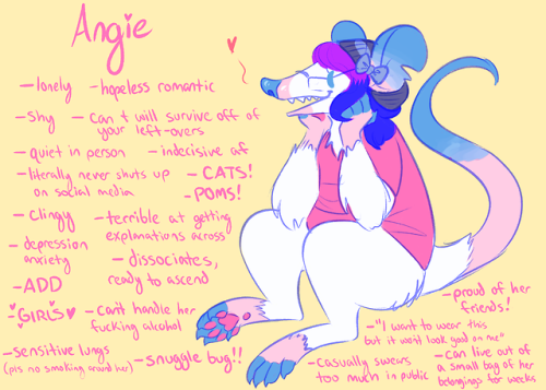 I made a possum sona too and honestly I’ve been using her a lot more than my cat sona. This is