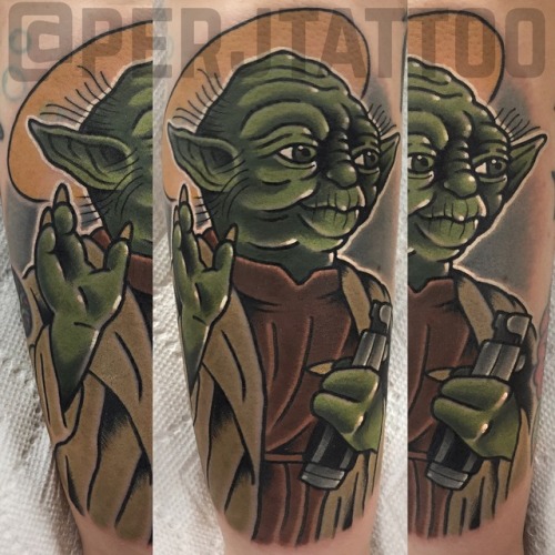 Here’s a St. Yoda I made a few days ago for Michelle. So much fun! Made with World Famous Ink.