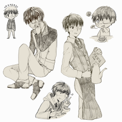 dayrili:  scribbled some kanekis a while back 