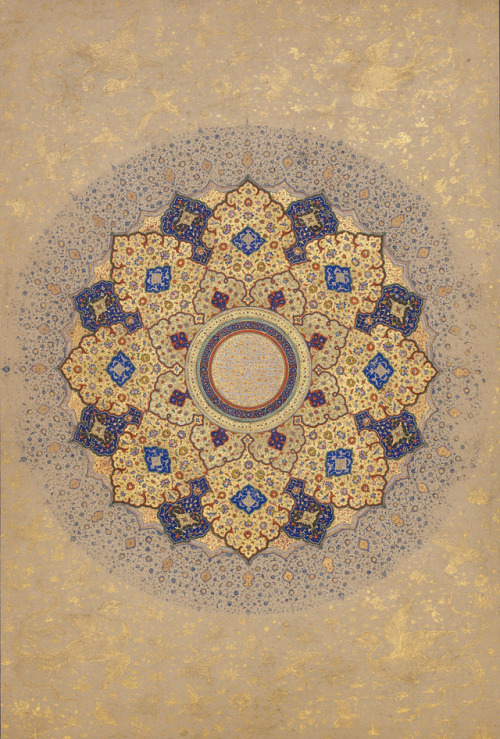 spoutziki-art:“Rosette Bearing the Names and Titles of Shah Jahan”, Folio from the Shah Jahan Album,