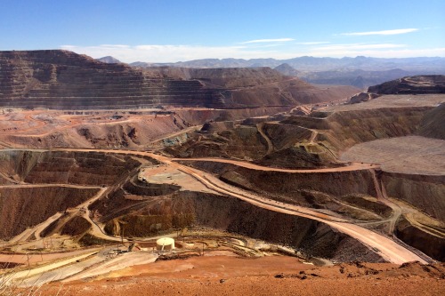Morenci Mine, Greenlee County, Arizona, 2014.An immense open pit cooper mine, Morenci is owned and o