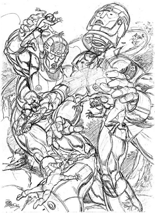 brianmichaelbendis: Anatomy of a Commission - New Mutants vs. Sentinels by Bob McLeod