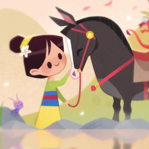 here’s a little sneak peek at my piece for Mulan’s 20th anniversary show at Gallery Nucleus ✿ openin