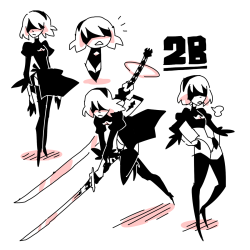 droolingdemon:2Bs i drew during the nier