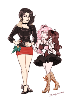Haaaaaaappy birthday @theivorytowercrumbles ! &lt;3here is a RWBY Rock Cinder and Neo for you, i hope you have/had a good birthday &lt;3333 -blows many kisses-