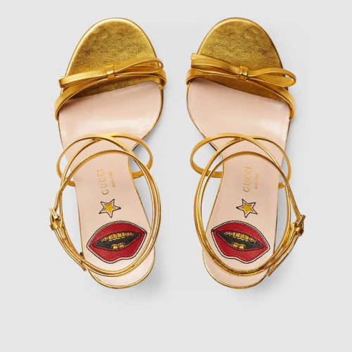yslgirl: Gucci gold leather crisscross sandals adult photos