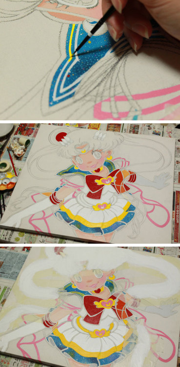 madoka07:  2014 “Magical Girl” Acrylic paint, Canvas F10 17.91x20.86 exhibition work“Magical Girl Heroines: Sailor Moon and sailor senshi”http://www.facebook.com/events/658896564156271 Making video :) / Canvas art “Magical Girl”http://youtu.be/jNjji8I5VbY