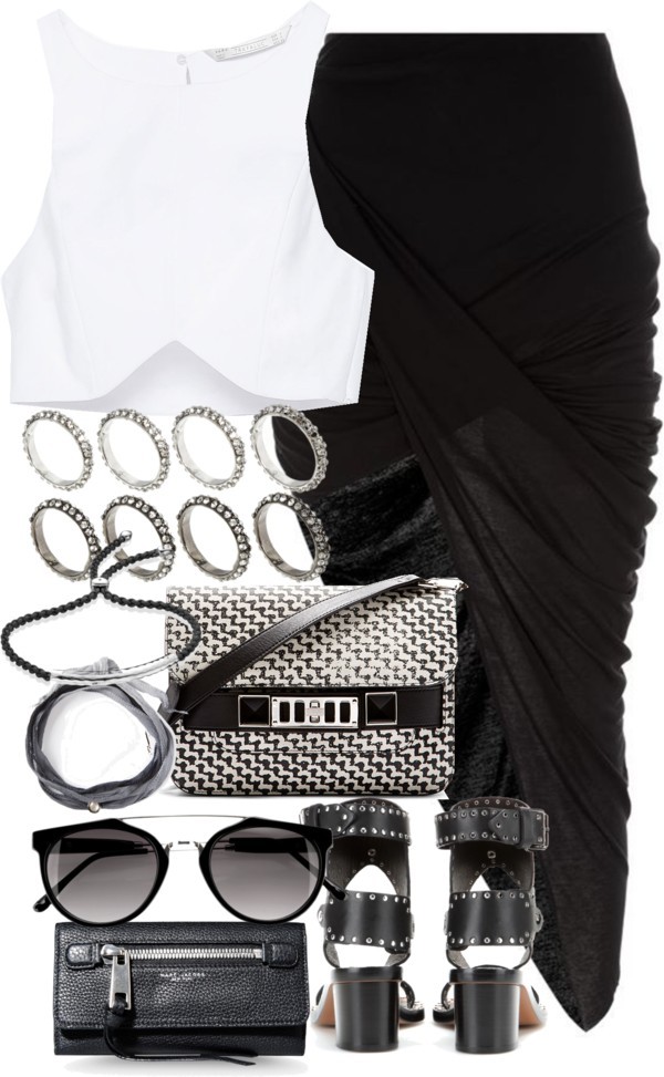 Untitled #3048 by lily-tubman featuring a zara top
Zara top, 52 AUD / Helmut Lang black jersey skirt, 350 AUD / Isabel Marant black leather sandals / Proenza Schouler print handbag, 1 090 AUD / Marc Jacobs leather snap wallet, 695 AUD / ASOS clear...
