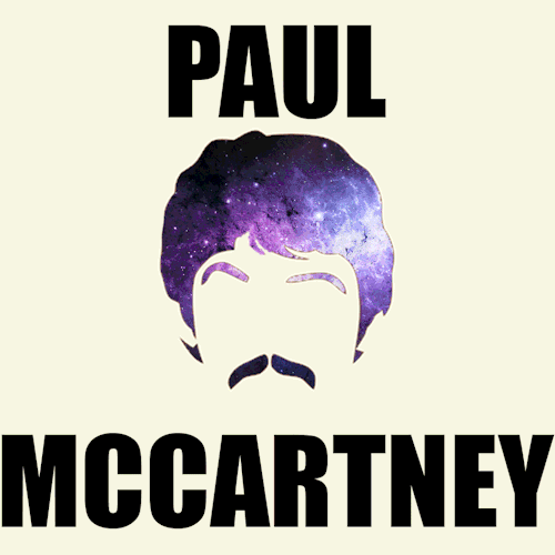 everythingclassicrock:  The Beatles: gif of every member with space behind them and food for George because that is basically his universe.  