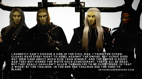 skyrimconfessionss:  &ldquo;I honestly can’t choose a side in the civil war.