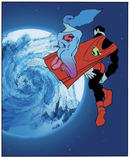 manyworldspress:Frank Miller and Lynn Varley, panel from The Dark Knight Strikes Again #3 (DC Comics