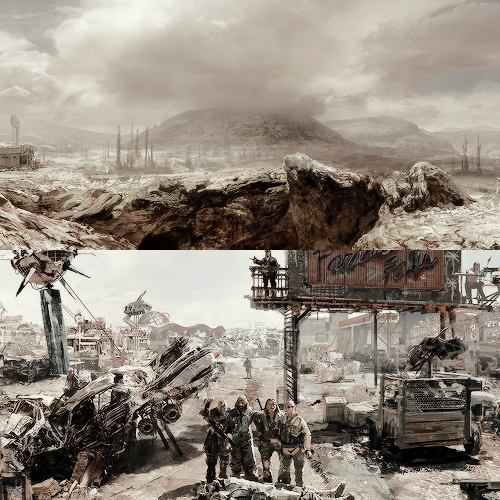 sofialamb:  Fallout 3 location concept art  → Jefferson Memorial, Rivet City, Washington DC, th