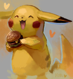 korisinquehacer:  shadowflygon330:  korisinquehacer: one pikaburguer, please don’t forget this  MY ONLY WEAKNESS 