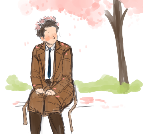 diminuel: Waiting I got some spring & flower crown doodle prompts so here’s a little Cas pic~