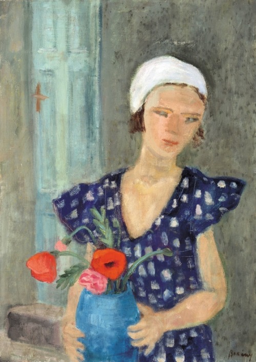 Berény Róbert(1887-1953): Kislány pipacsokkal, 1935via