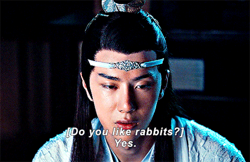 Lan Wangji And Two Of The Things He Loves The Most In The World: Wei Ying And Rabbits