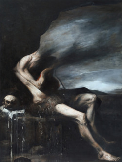 asylum-art-2:   Nicola Samorì Nicola Samorì’s dark, Baroque-inspired  oil paintings are skillful reproductions of classical portraits and  still lifes on canvas, wood, or copper, purposefully destroyed to negate  classical representation and question