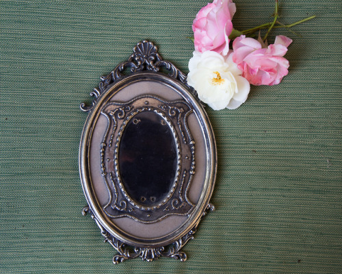 Vintage Silver Decorative Frame with Velvet Back