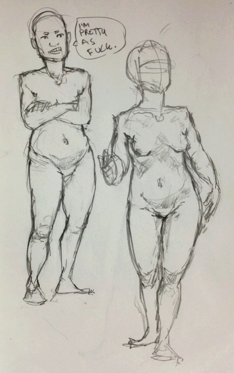 When you’re experiencing negative feelings about how you look, draw naked people. it works good