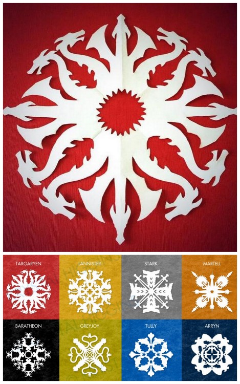 Porn photo truebluemeandyou:DIY 8 Game of Thrones Snowflake