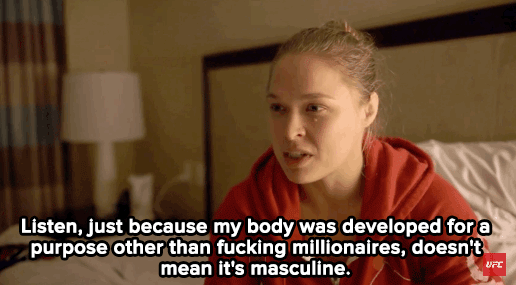 thisfeliciaday:micdotcom:Watch: Ronda Rousey opens up about body image, fighting as an escape an