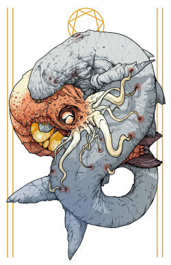 eatsleepdraw:  Kraken vs. Leviathan by Justin Lawrence DeVine. Visit sticksstonesandherringbones.tumblr.com for more! Thanks!