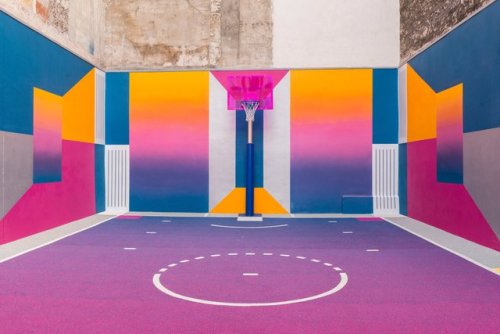 tokyo-fashion:Colorful Paris basketball court updated with new hues (Dezeen)