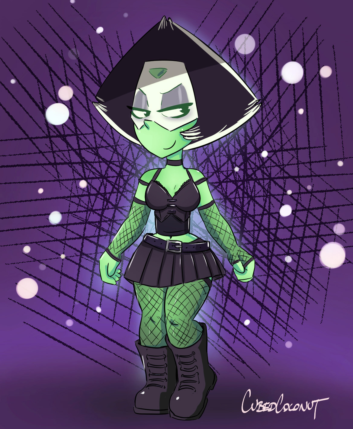 Here’s a Patreon poll winner from a little while ago - Goth Peridot!