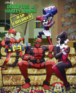 imaginationismyuniverse:  what if.. deadpool and harley quinn had kids?… by  m7781