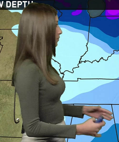 sweatermaster: “Properly sweatered weathergirl…”