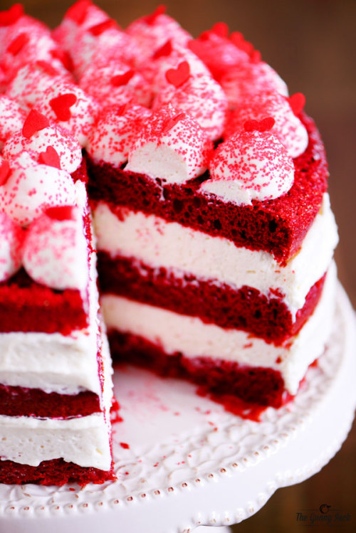 DIY Red Velvet Cake with Whipped Cream Cheese Frosting Recipe from The Gunny Sack.Because you are us