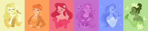 pinapaliart:Disney Princesses and Queens Rainbow!