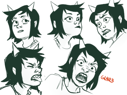 paperseverywhere: Terezi update expressions. (it’s so weird to draw her with pupils but at the