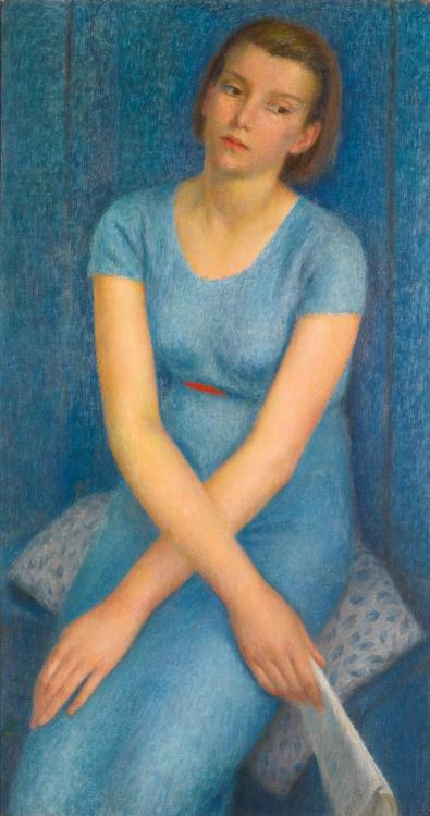 youcannottakeitwithyou:Dod Procter (UK, 1892–1972)Blue (Portrait of a Young Girl)