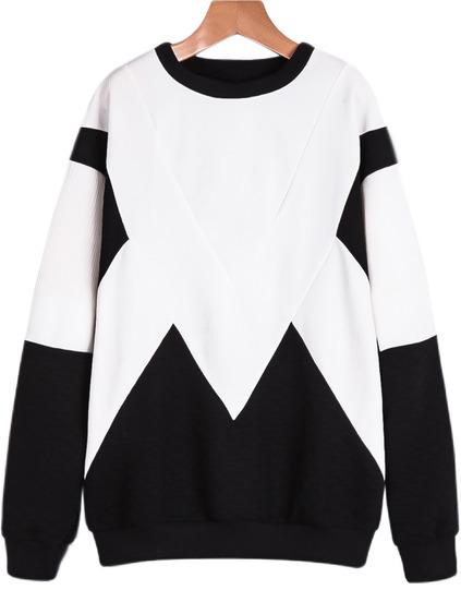 color block sweatshirt by romwe