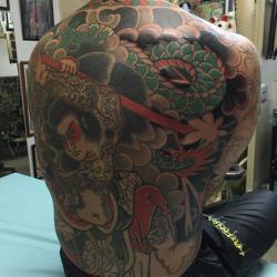 horiyen:  In progress #fivewellstattoo #wabori