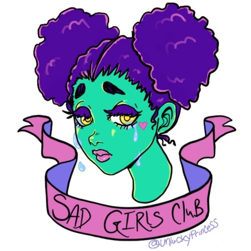 #sadgirlsclub #sadgirl #afropuff #tears #crying #cryinggirl #illustration #ipadpro #ipencil #procrea