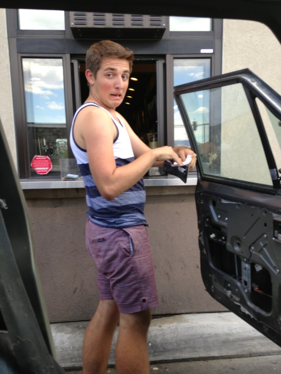 blakeyface:  That awkward moment when you go through the drive-thru and you forget