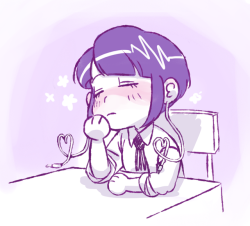 ly-rae:hey,,,,,,,, what if jirou’s earjacks formed little hearts when she daydreams,,,,,,,,, and she doesn’t realize it when it happens,,,,,,