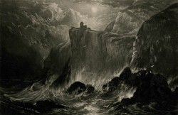 scribe4haxan:  Fast Castle in a Storm (c. 1838/48 Mixed method/Mezzotint) ~ by Thomas Miles Richardson I  